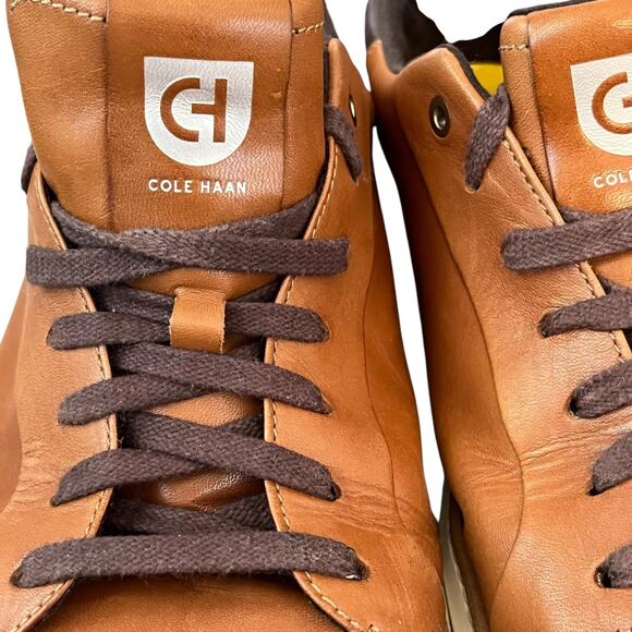 Cole Haan GrandPro Topspin Shoes Mens Sz 13 M Leather Sneaker British Tan C34229 - Picture 4 of 11
